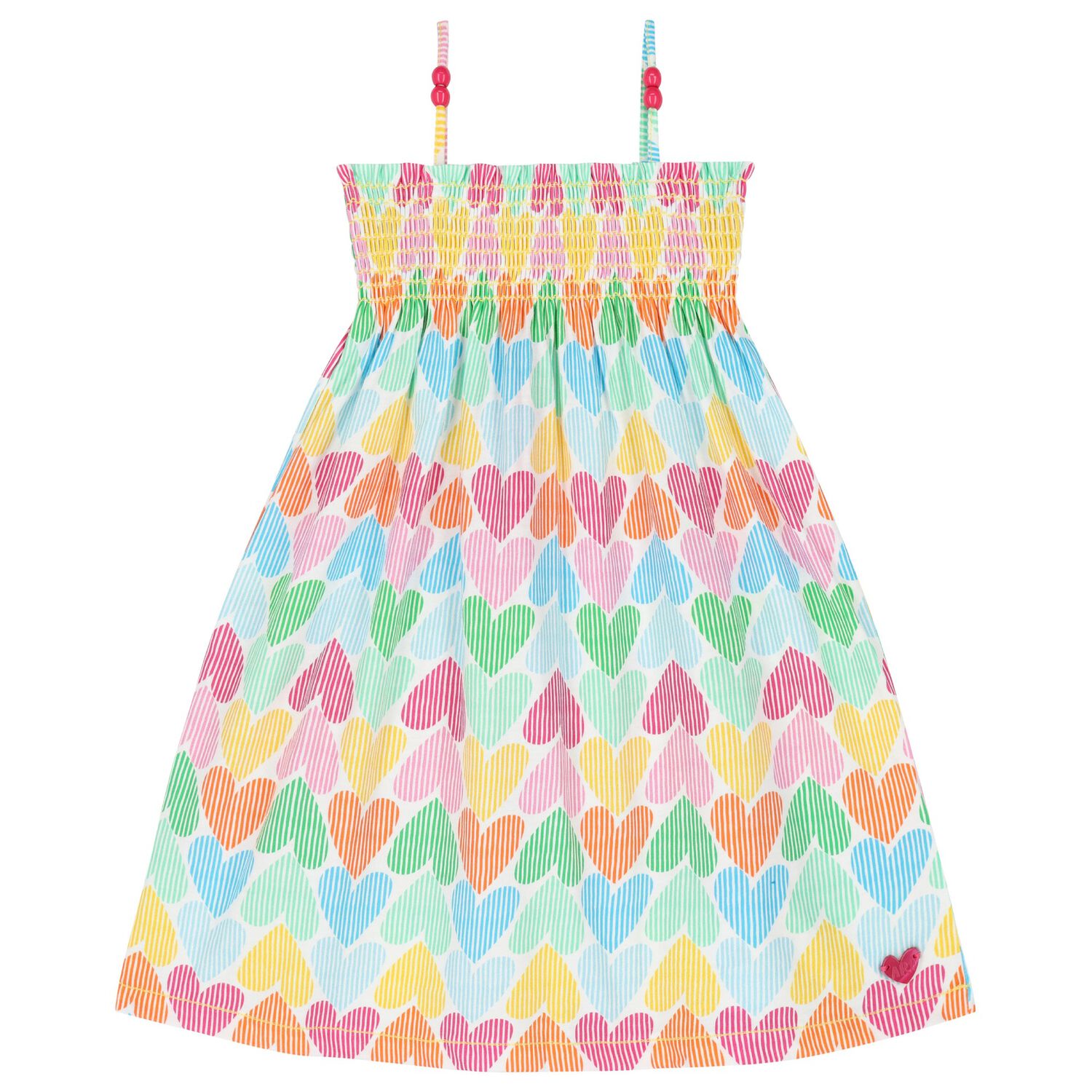 Girls Multi-Coloured Heart Dress, 1, hi-res