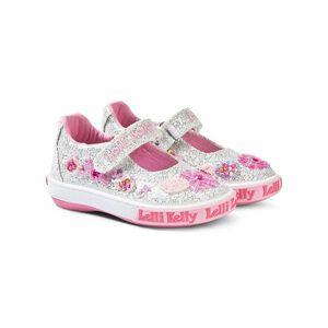 Girls Silver and Pink Glitter Shoes