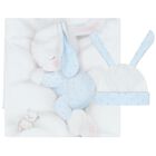 Baby Boys White & Blue Bunny Blanket Set, 2, hi-res
