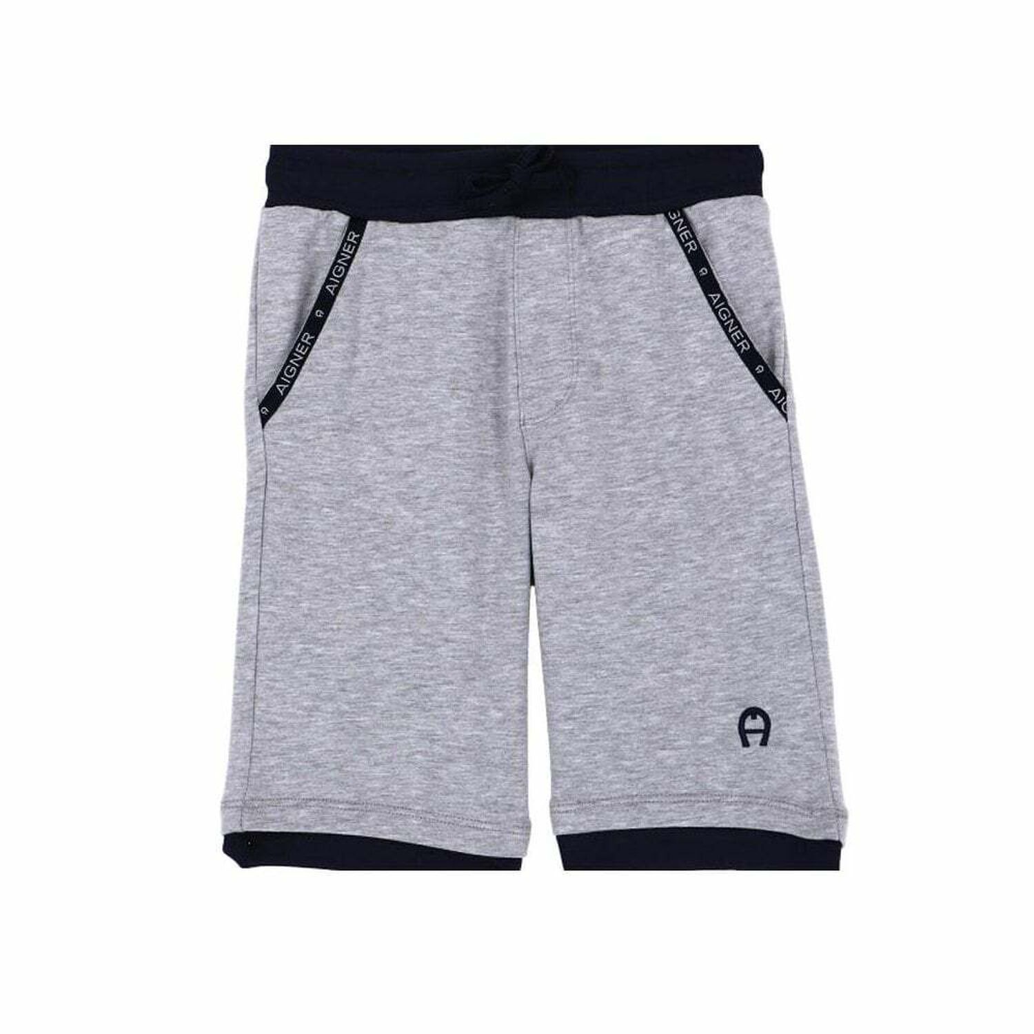 Boys Grey & Navy Jersey Shorts, 2, hi-res image number null