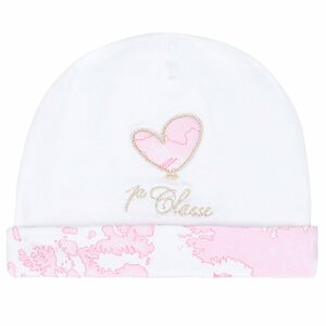 Girls White & Pink Geo Map Baby Hat