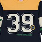 Boys Navy Blue & Yellow Long Sleeve Top, 1, hi-res