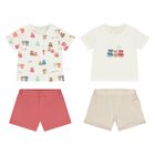 Baby Boys White & Beige Shorts Set ( 2-Pack ) , 2, hi-res
