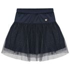 Girls Navy Blue Tulle Skirt, 1, hi-res