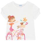 طقم شورت بنات باللون الابيض والوردى, 2, hi-res