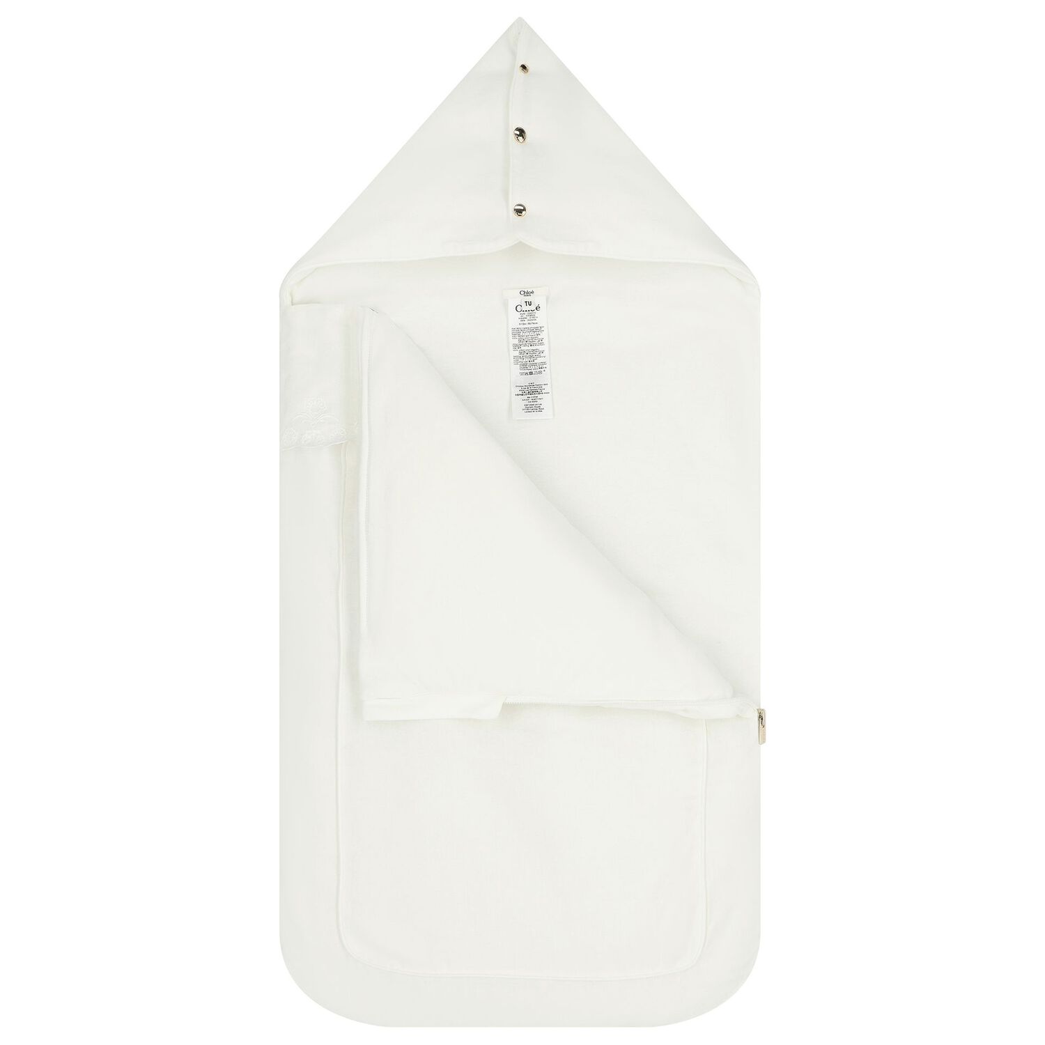 عش أطفال بالشعار باللون الابيض للبنات, 1, hi-res