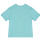 تيشيرت أولاد بالشعار باللون التركواز, 1, hi-res