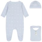 Baby Boys Blue Logo Babygrow Gift Set, 1, hi-res