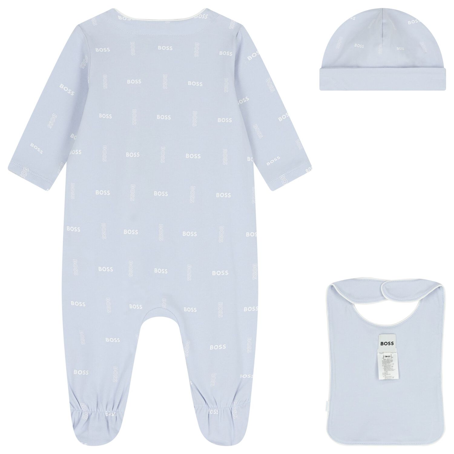 Baby Boys Blue Logo Babygrow Gift Set, 1, hi-res