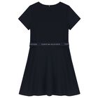 Girls Navy Blue Logo Dress , 1, hi-res
