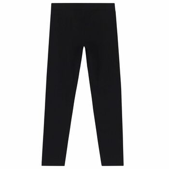 Girls Black Logo Leggings