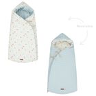 مدس قابل للعكس بغطاء للرأس باللون العاجى والازرق , 1, hi-res