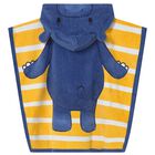 Baby Boys Navy Blue & Yellow Hippo Hooded Towel, 1, hi-res
