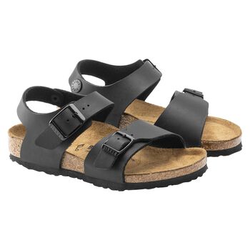 Younger Black Faux Leather Sandals