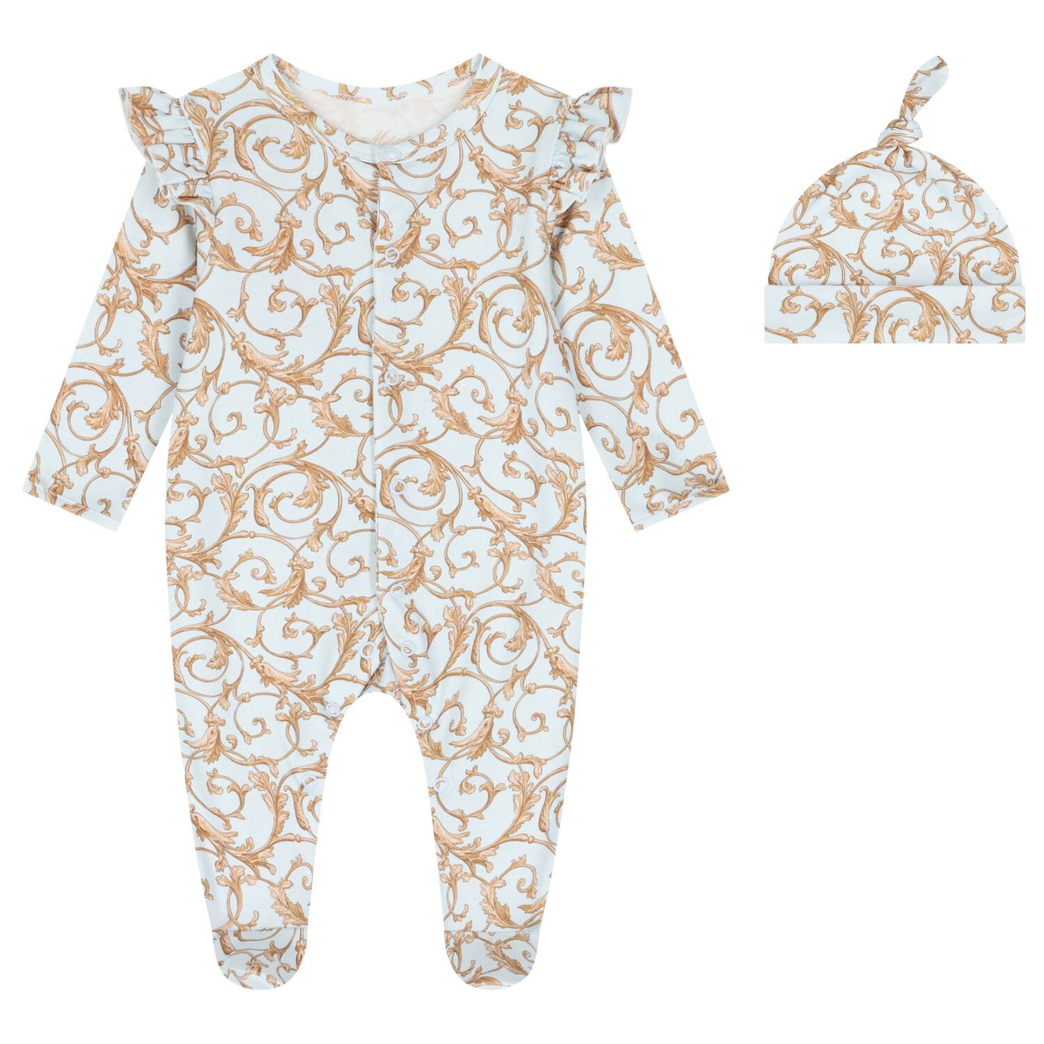 Baby Girls Blue & Gold Babygrow Gift Set, 1, hi-res