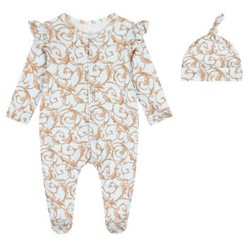 Baby Girls Blue & Gold Babygrow Gift Set