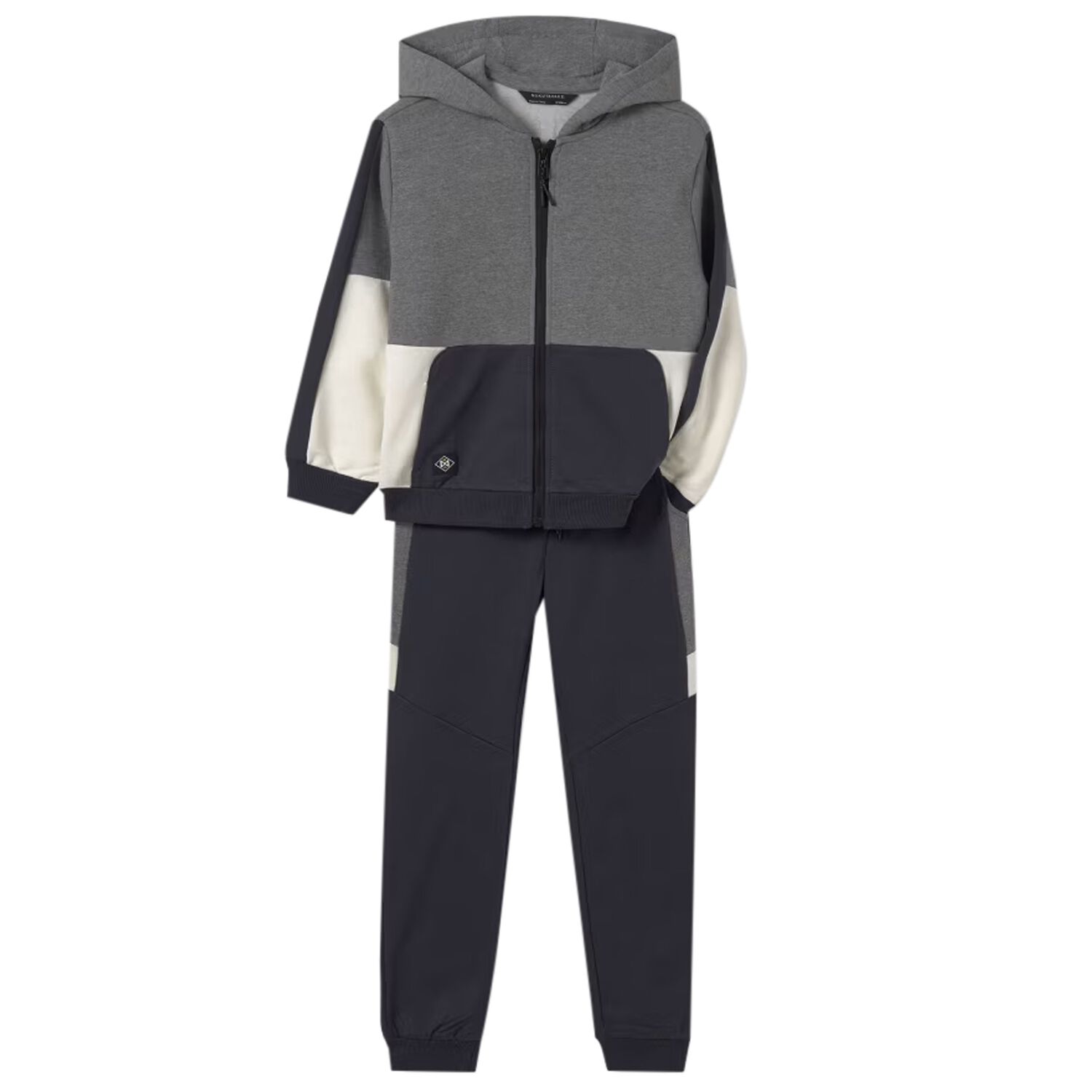 Boys Grey & Navy Blue Tracksuit, 1, hi-res image number null