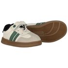 Younger Boys Ivory & Green Trainers, 1, hi-res