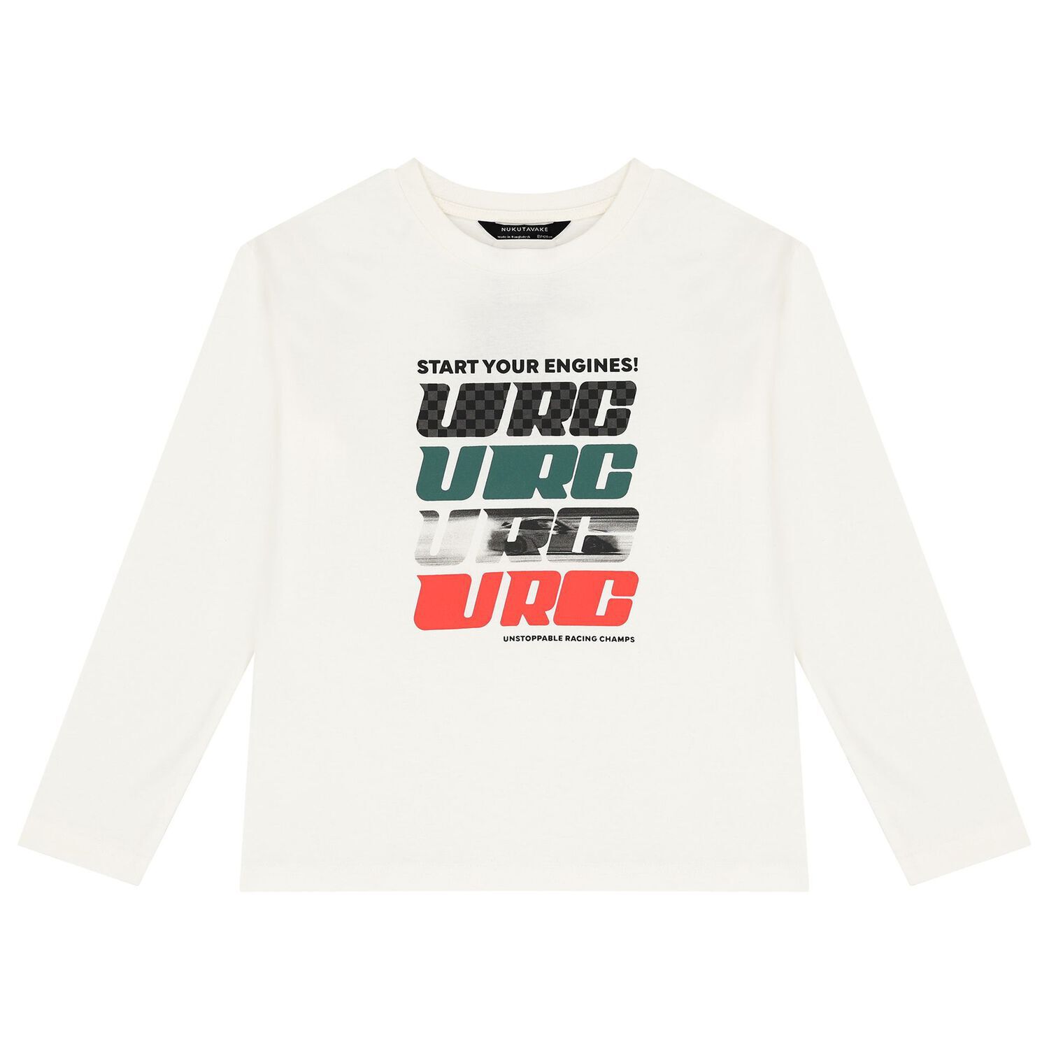 Boys White & Green Long Sleeve Top, 1, hi-res