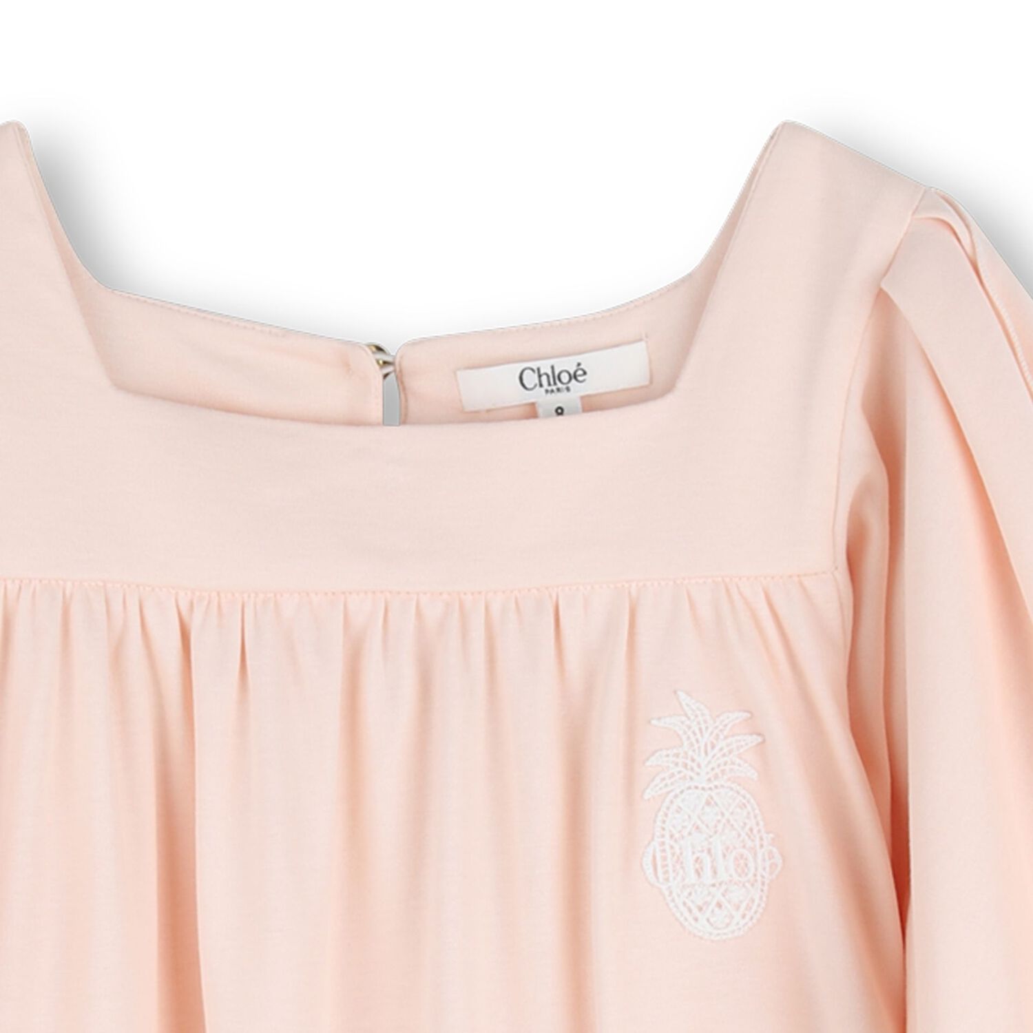 Girls Pink Logo Flutter Dress, 1, hi-res