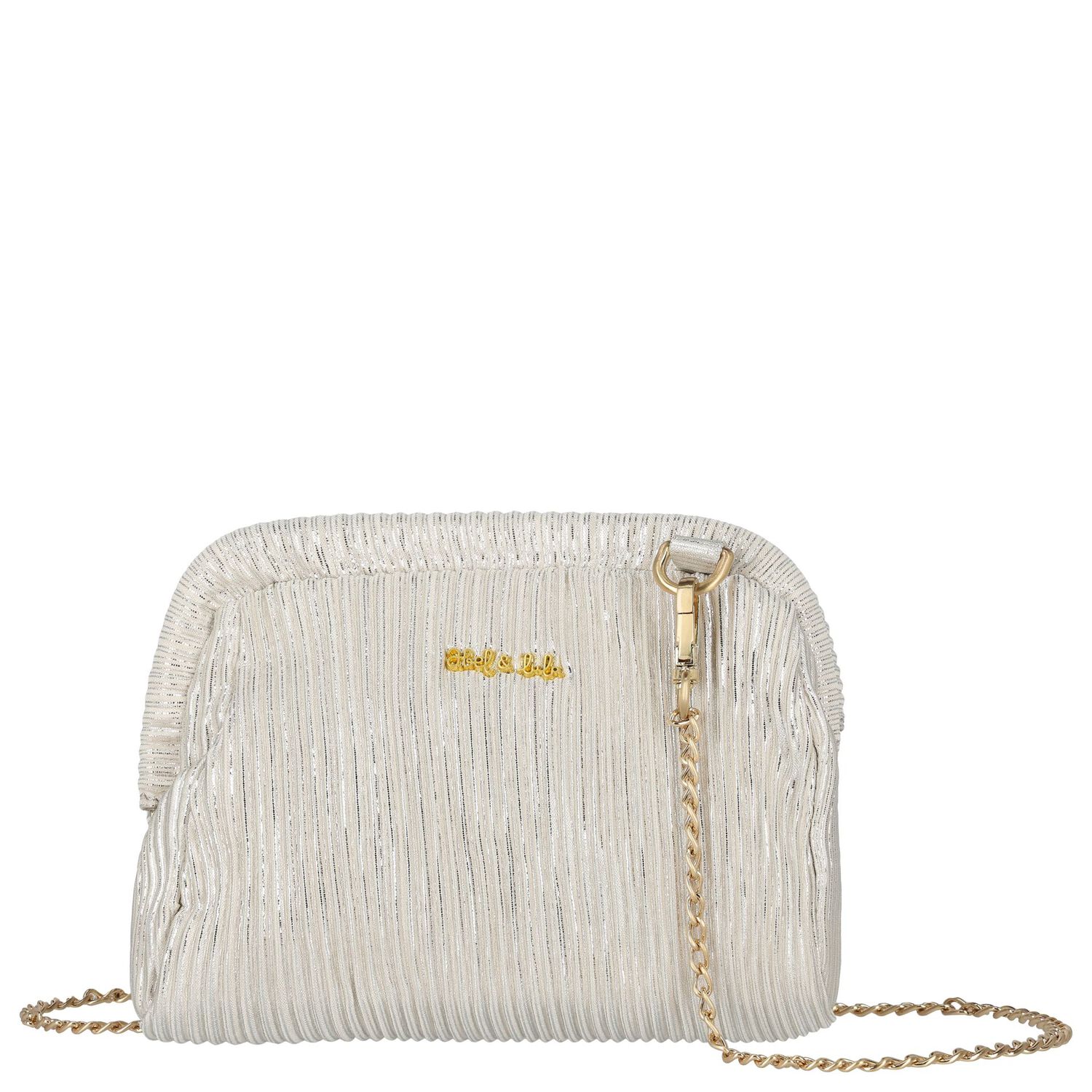 Girls Beige & Silver Handbag, 1, hi-res image number null