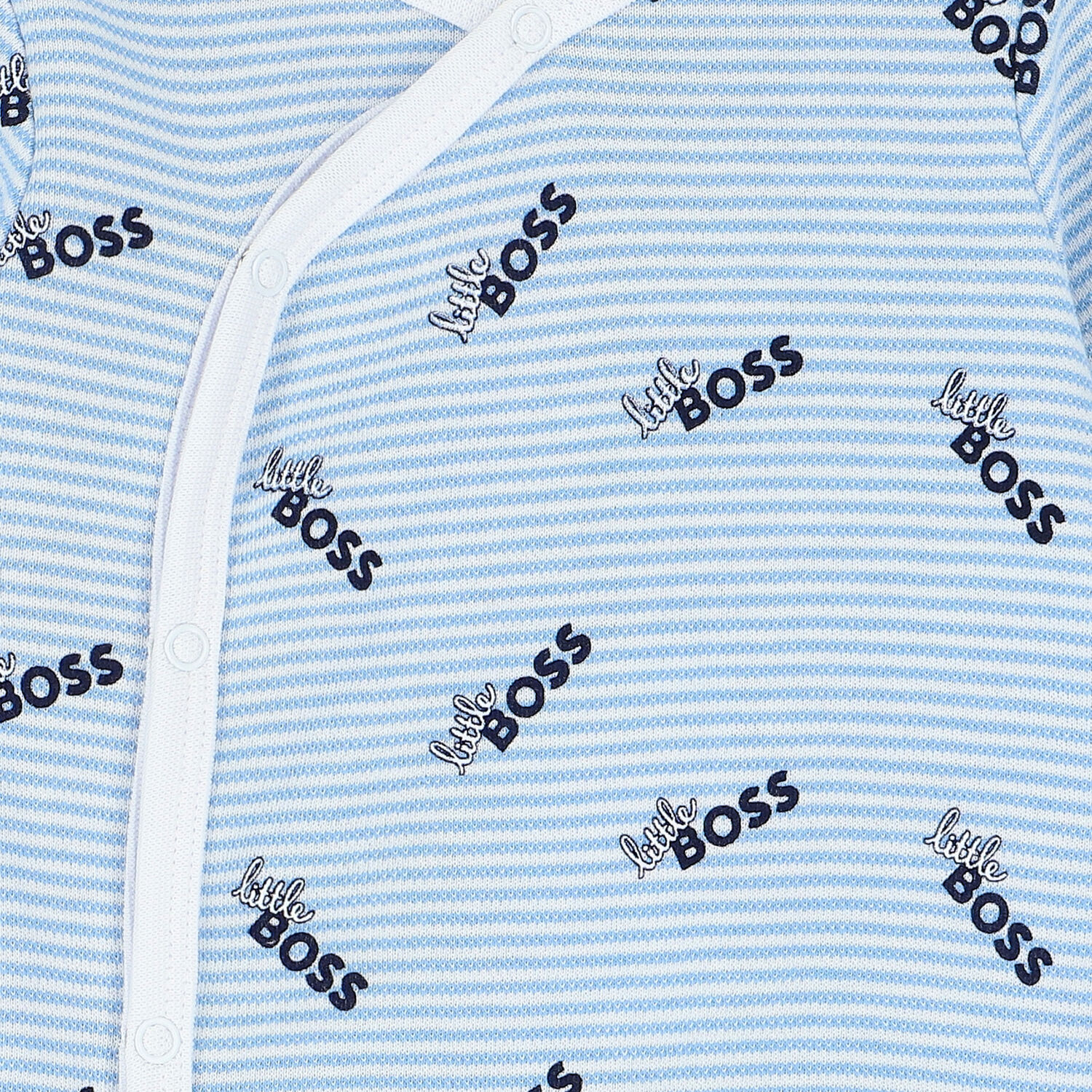 Baby Boys Blue & White Logo Babygrow & Hat Gift Set, 1, hi-res image number null