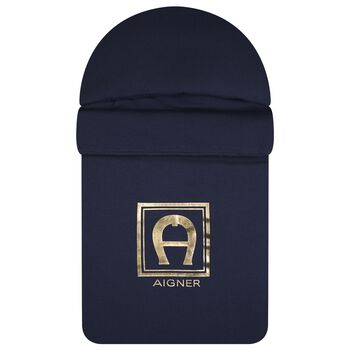 Baby Boys Navy Blue & Gold Logo Nest 
