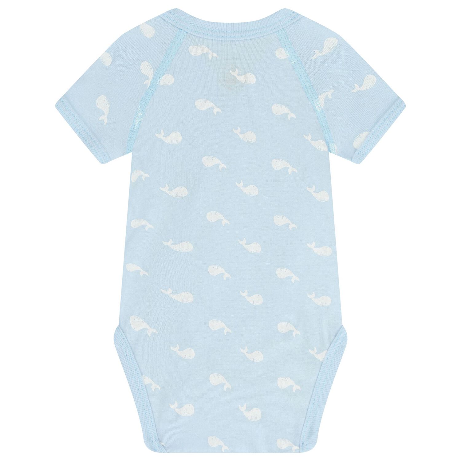 Baby Boys Blue & Ivory Whale Bodysuit ( 3-Pack ), 1, hi-res