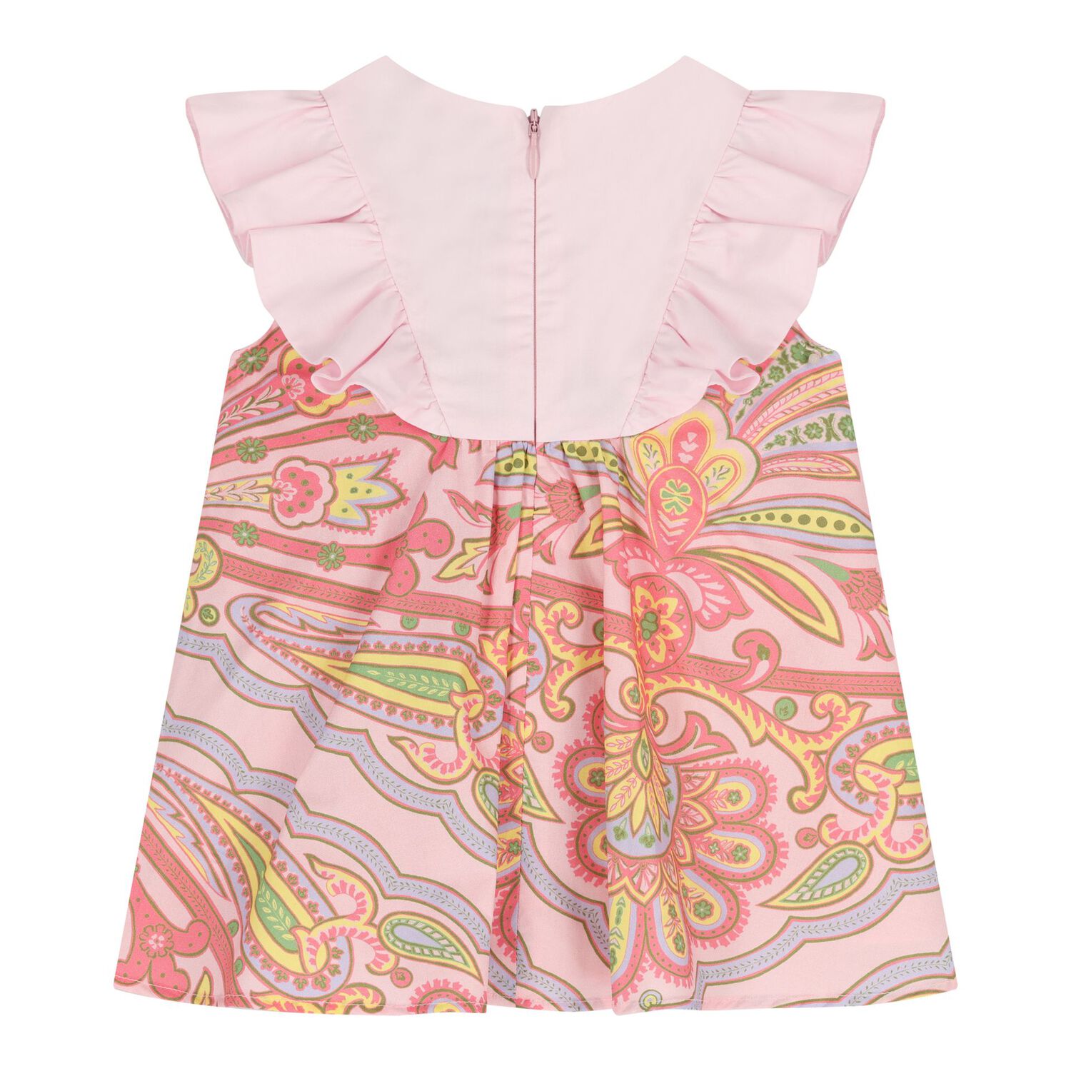 Baby Girls Pink Floral Paisley Dress , 1, hi-res