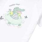 Younger Boys White & Aqua Crocodile Swim Shorts Set, 1, hi-res