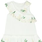 Girls Ivory & Green Floral Dress, 1, hi-res
