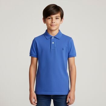 Boys Blue Logo Polo Shirt