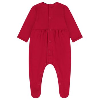 Baby Girls Red Tartan Bows Babygrow