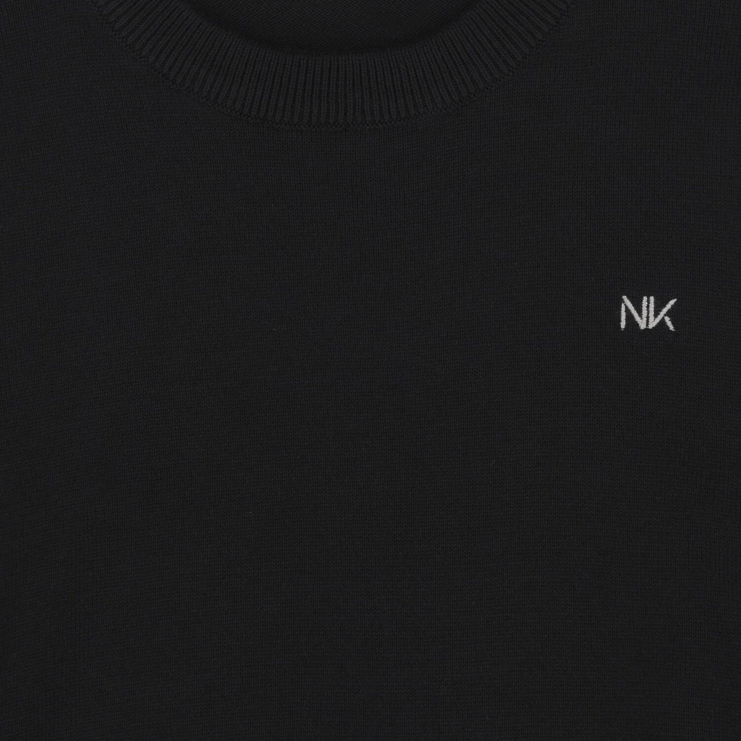 Boys Black Knitted Jumper, 1, hi-res