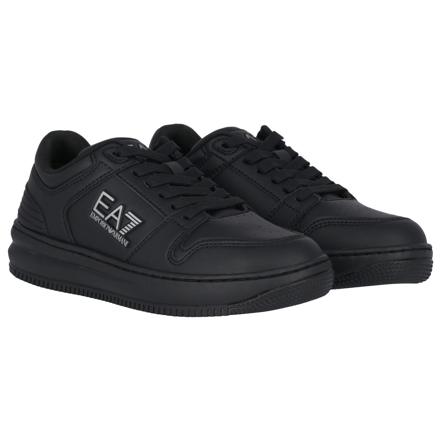 Black Logo Trainers, 2, hi-res