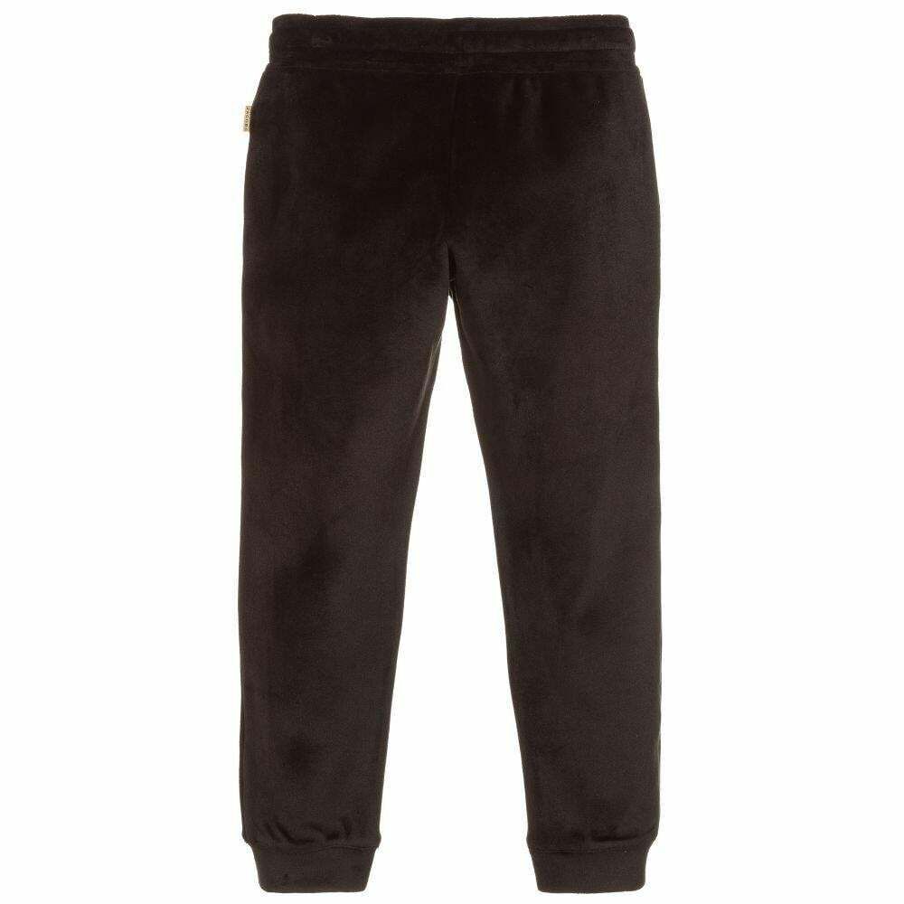 MARC JACOBS Girls black Velour Joggers Junior Couture UAE