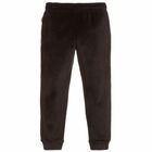 Girls black Velour Joggers, 1, hi-res