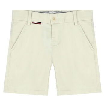 Boys Beige Logo Chino Shorts