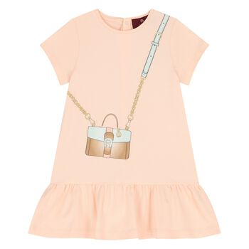 Younger Girls Pale Orange Crossbody Bag Dress