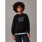 Boys Black Logo Sweatshirt, 1, hi-res