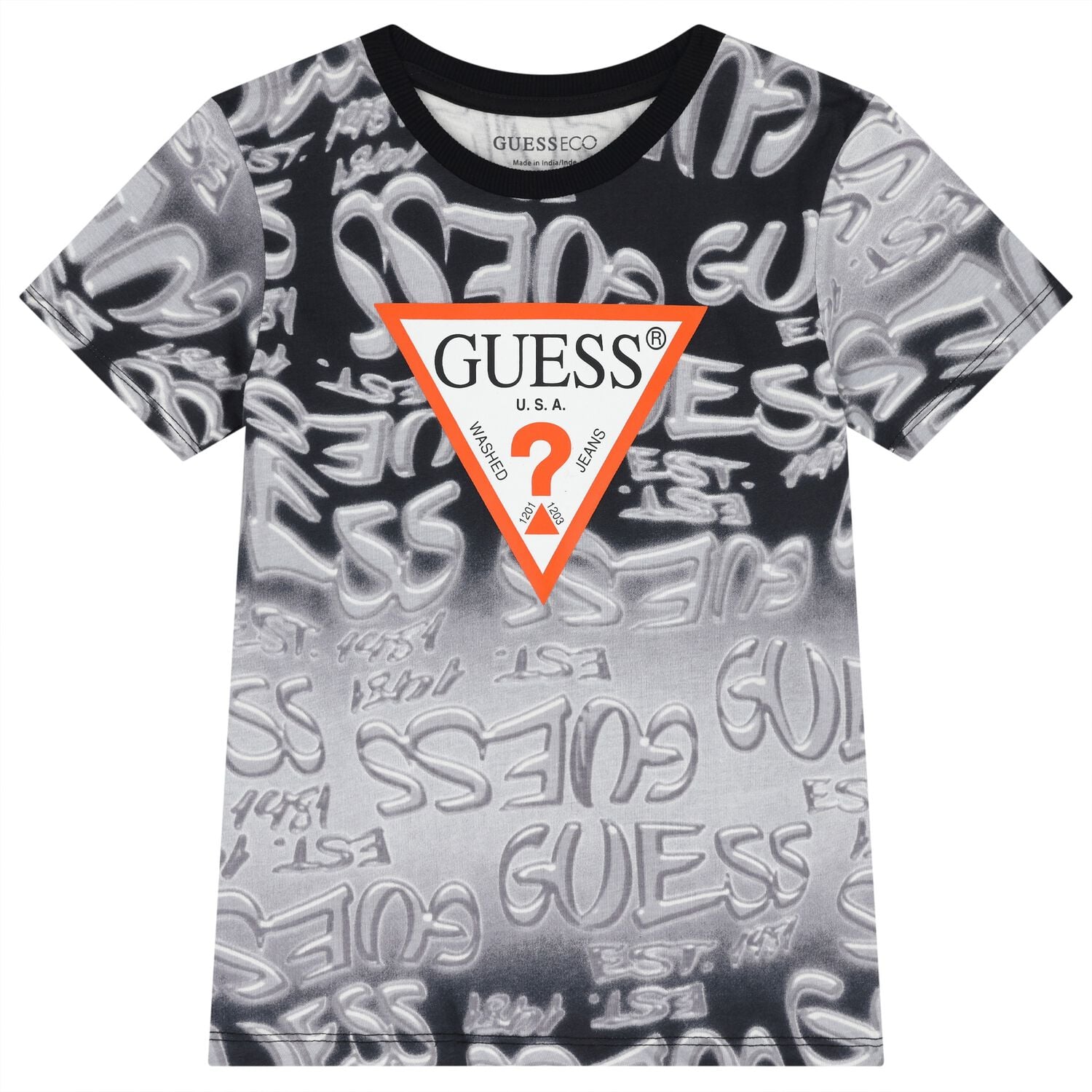 Boys Black & Grey Logo T-Shirt, 2, hi-res