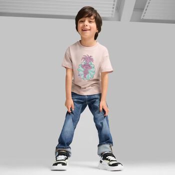 Girls Pink Trolls Logo T-Shirt
