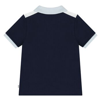 Younger Boys Navy Blue Logo Polo Shirt