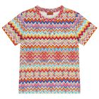 Girls Multi-Coloured Logo Zig Zag T-Shirt, 2, hi-res