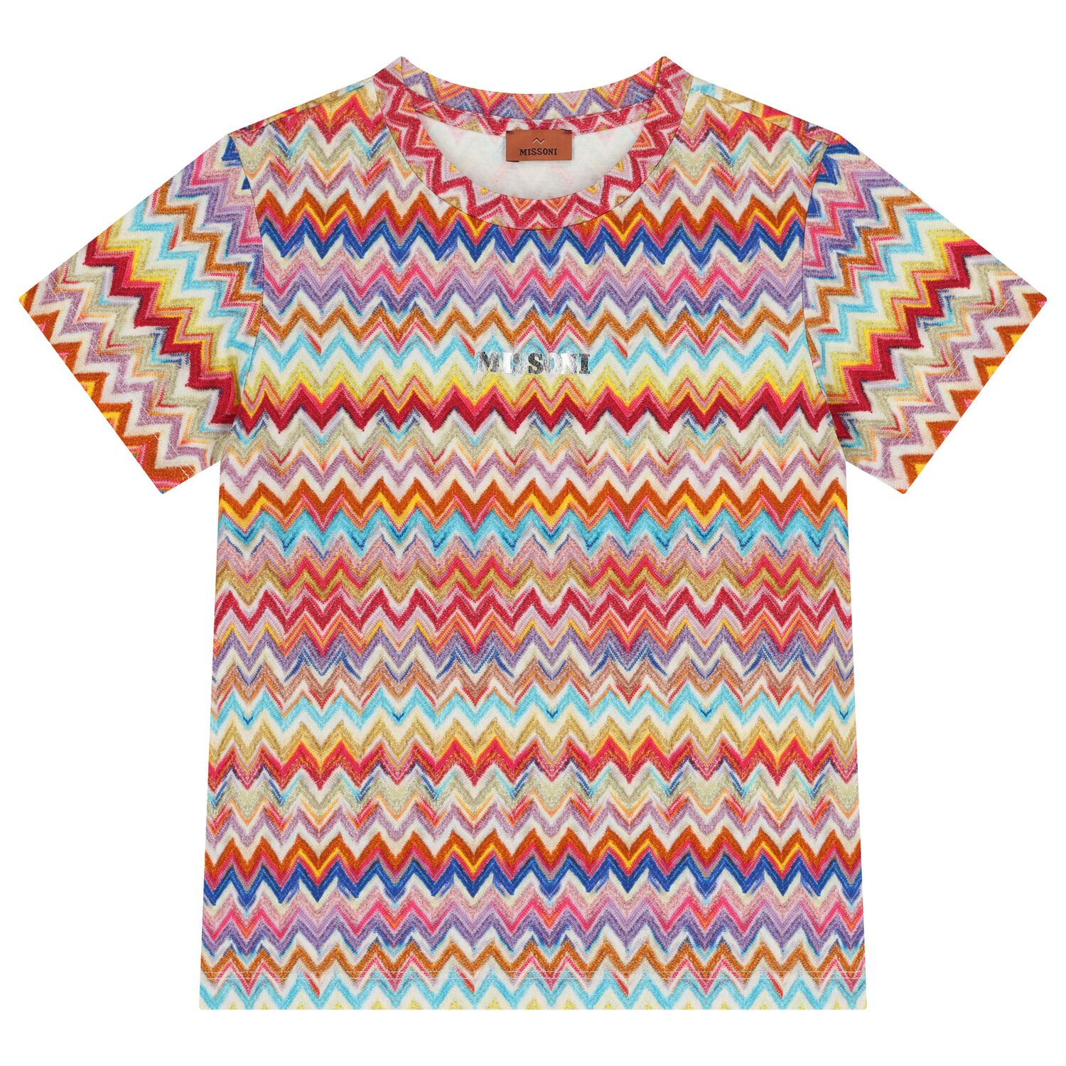 Girls Multi-Coloured Logo Zig Zag T-Shirt, 2, hi-res