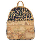 Girls Black & Beige Geo Map Backpack, 1, hi-res