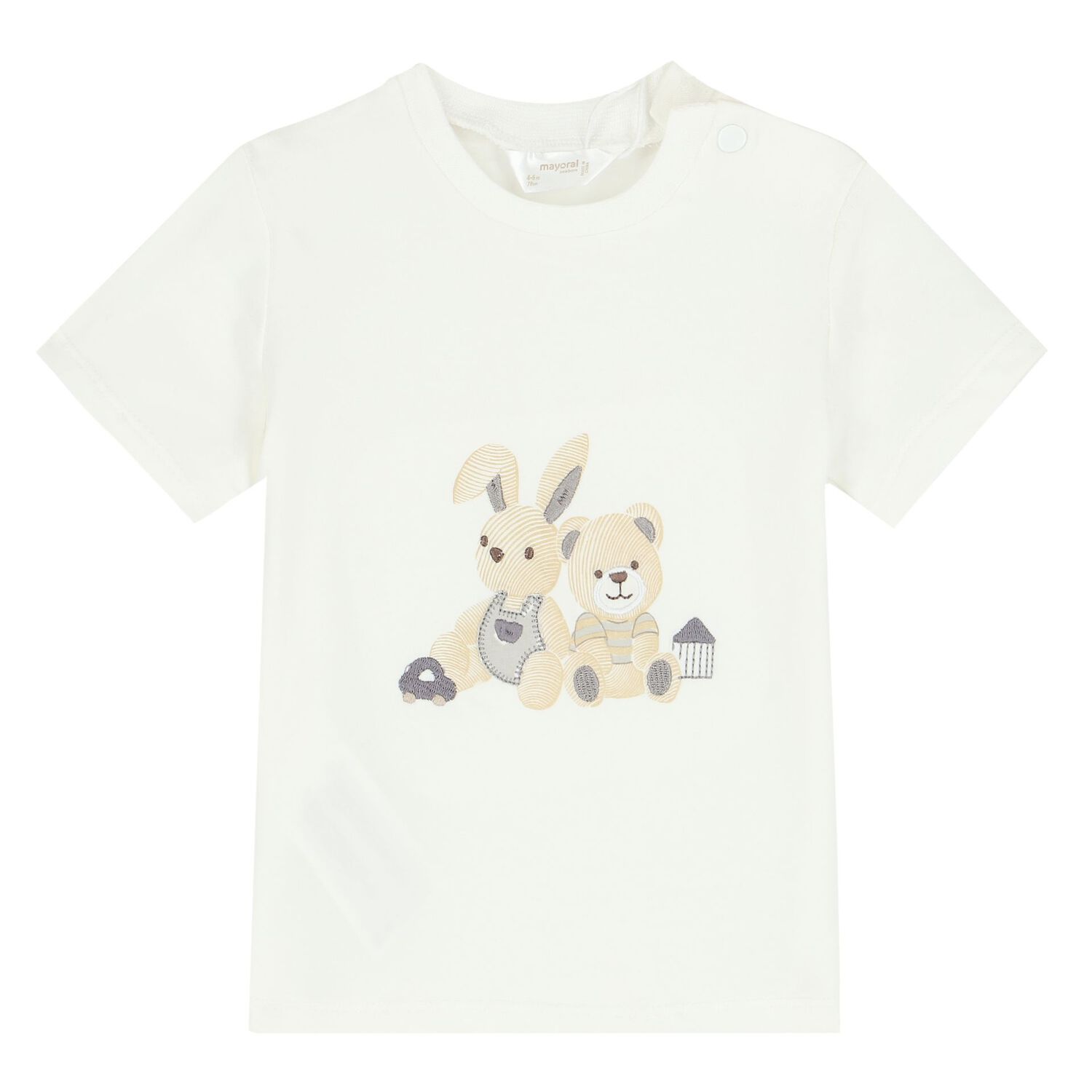 طقم أولاد شورت باللونين الأبيض والبيج (قطعتان), 2, hi-res