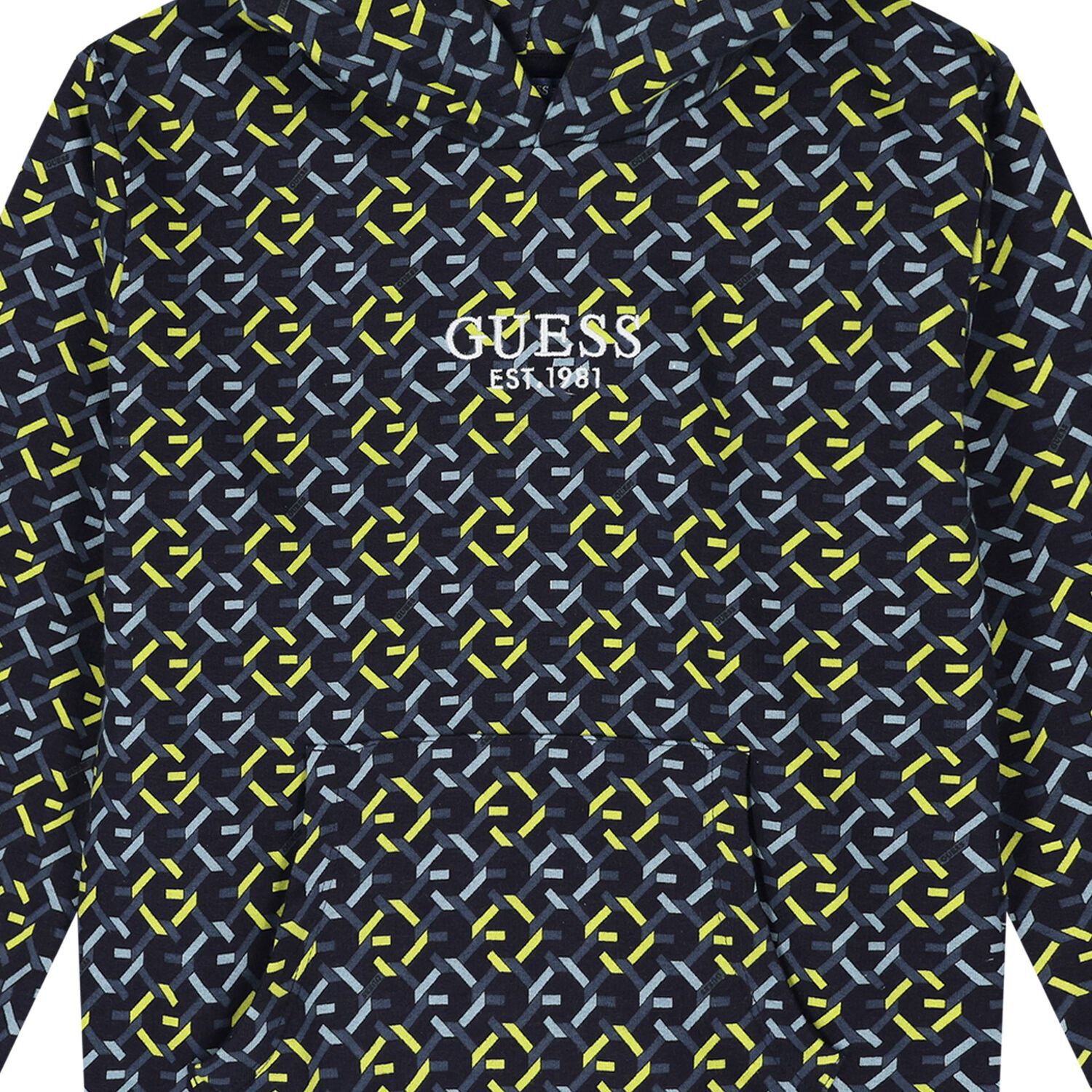 Boys Navy Blue Logo Hooded Top, 1, hi-res image number null