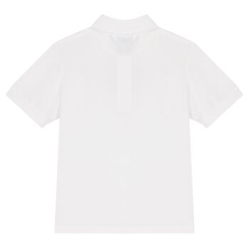 Boys White Logo Polo Shirt