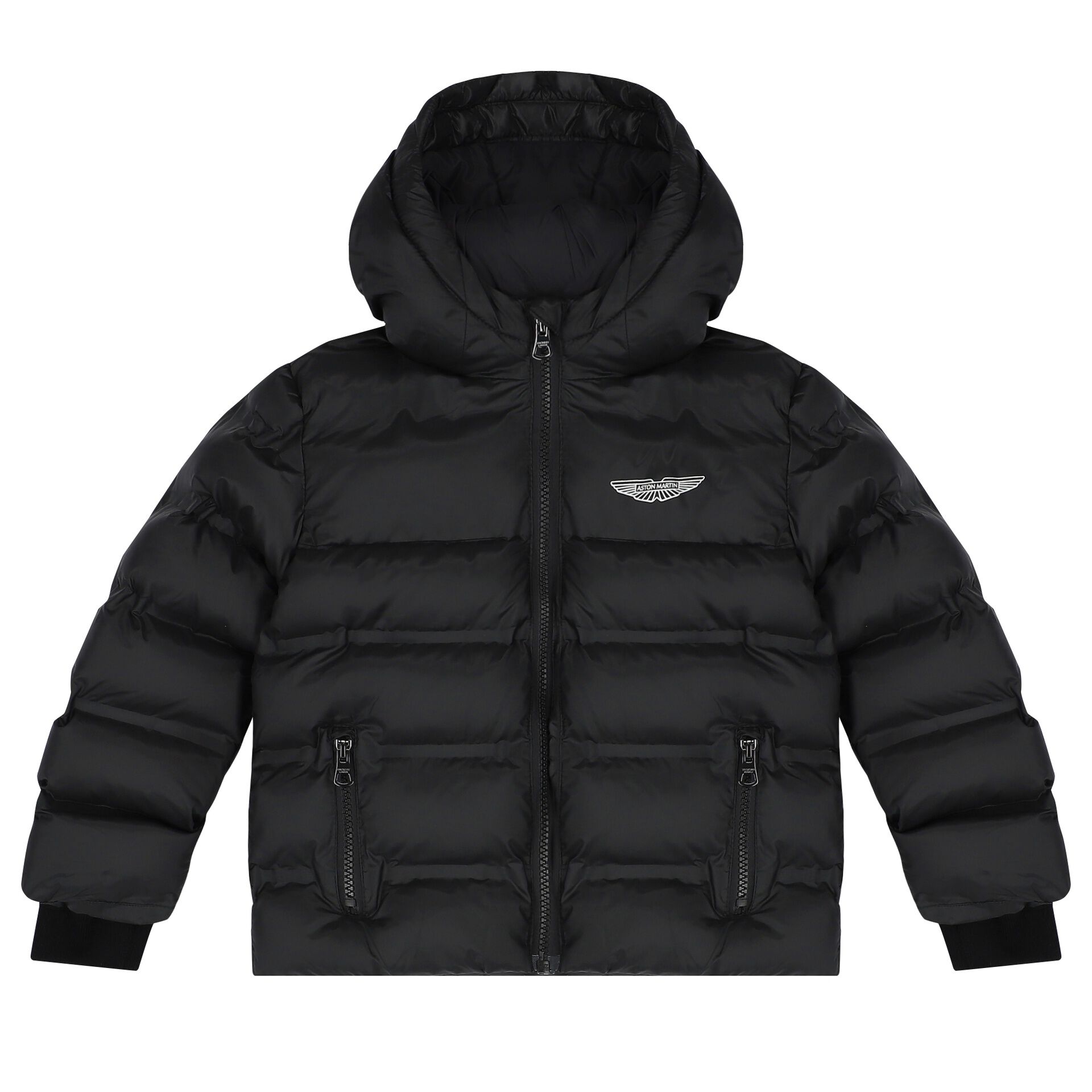 Hackett London Boys Black Aston Martin Logo Puffer Jacket Junior